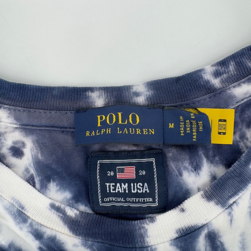 Polo Ralph Lauren Team USA 2020 Olympic Tie Dye T-Shirt Medium Red White Blue - Picture 4 of 7